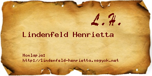 Lindenfeld Henrietta névjegykártya